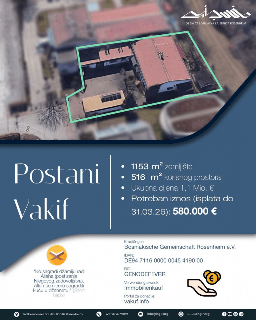 Kupovina džamije Postani vakif